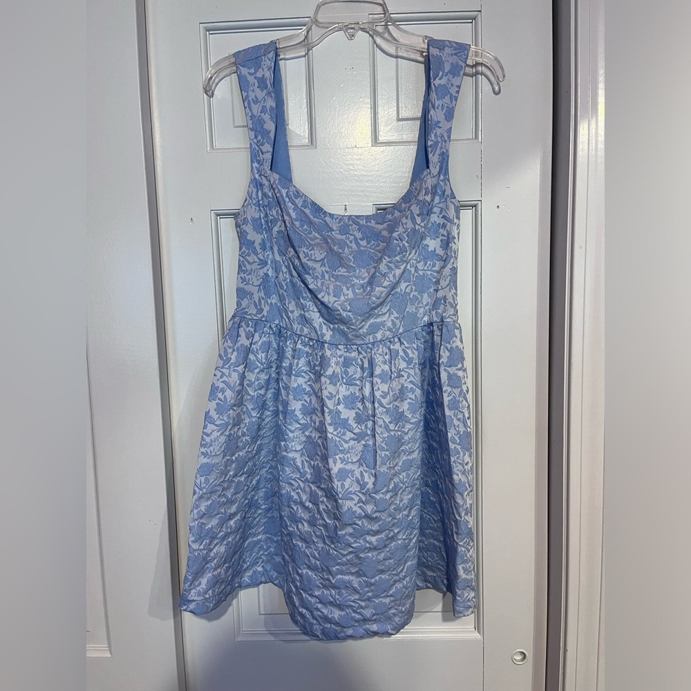 SHEIN Blue Floral Babydoll Dress Size L